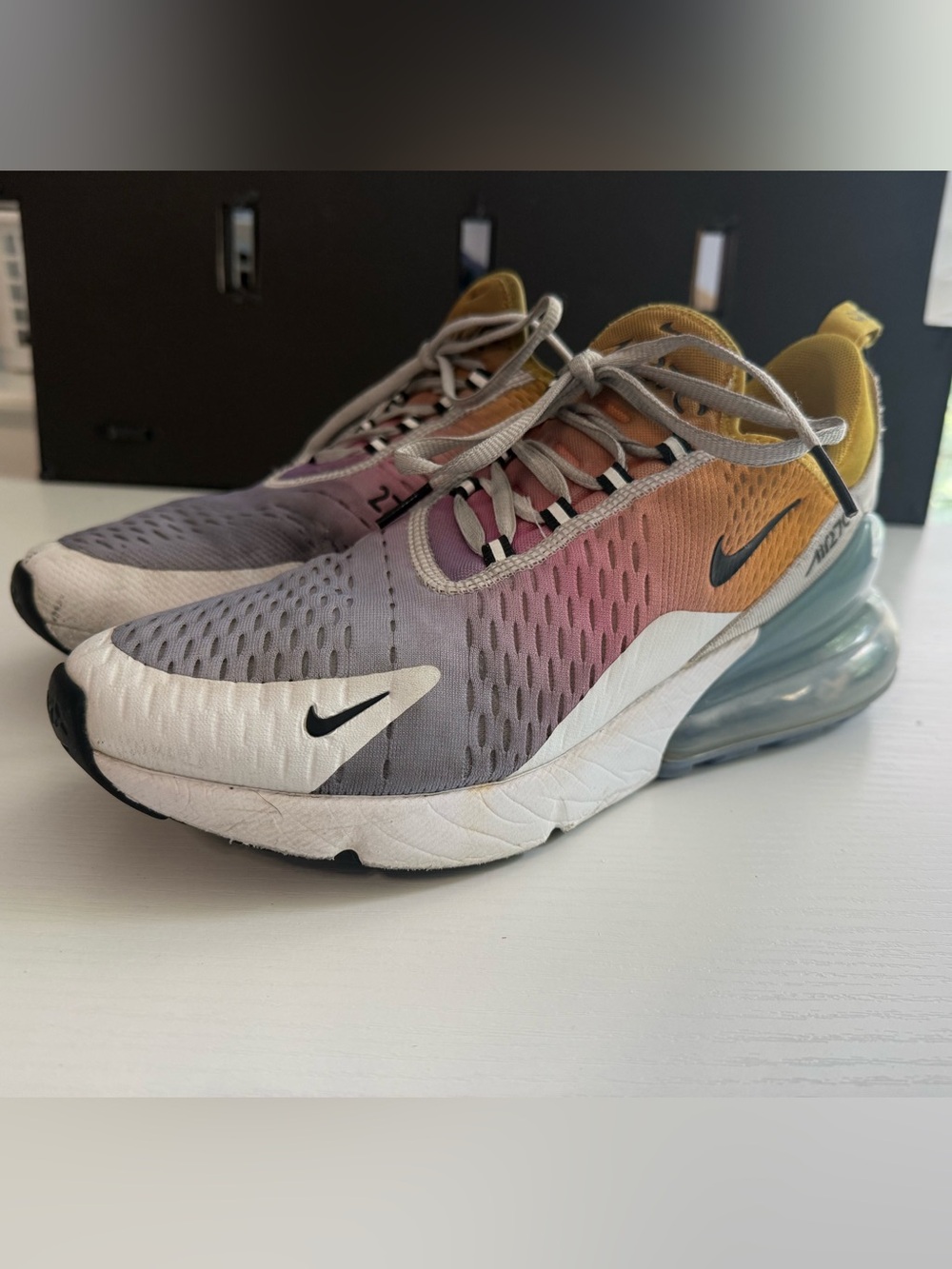 Nike Air Max 270 React Gradient Sneakers - Purple Pink Gold